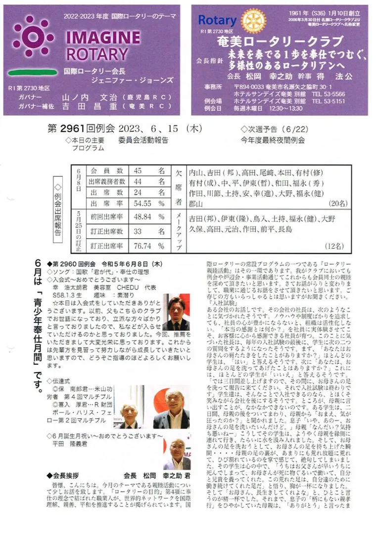 第2961回 週報
