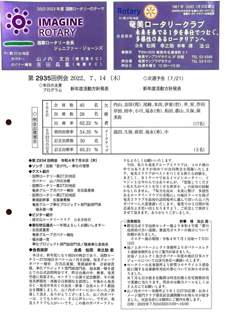 第2935回 週報