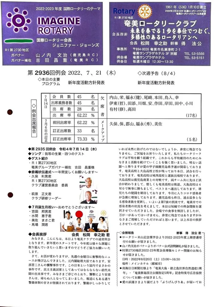 第2936回 週報