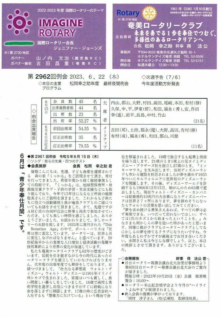 第2962回 週報