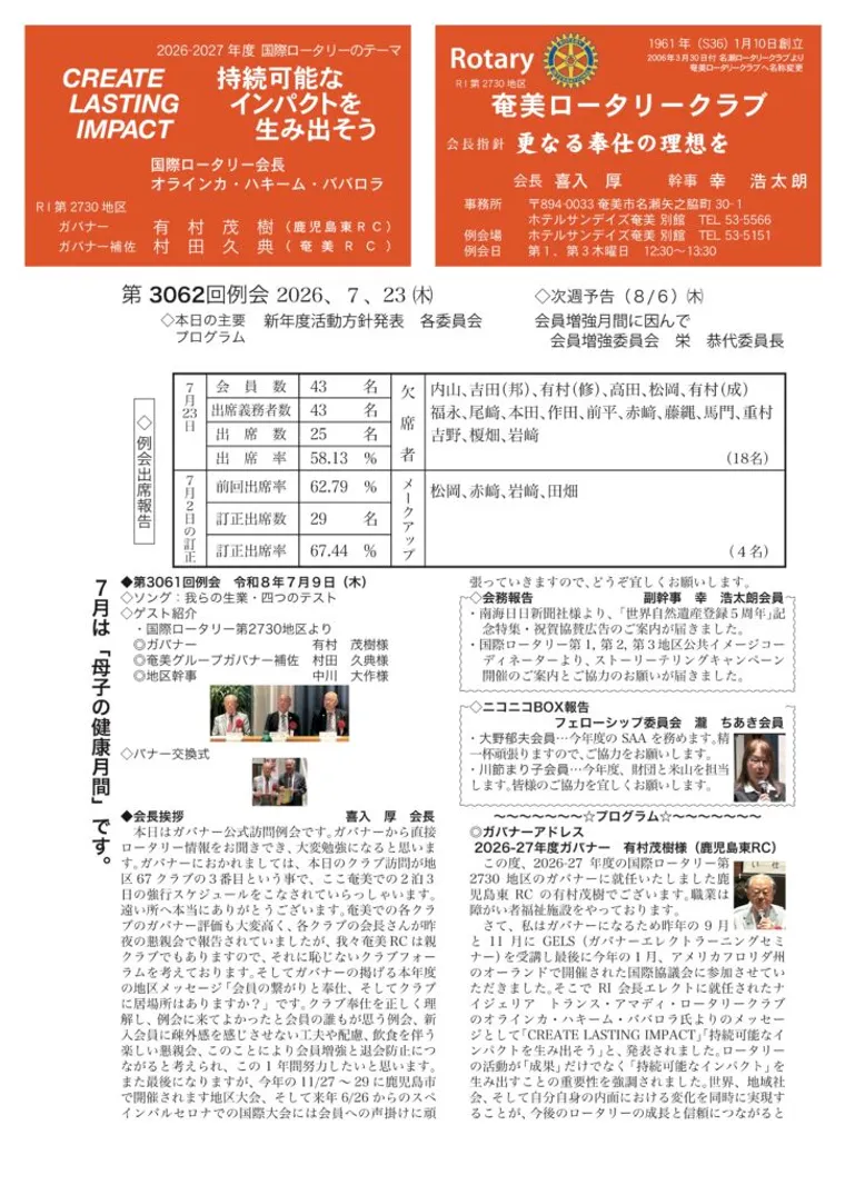 第3062回 週報