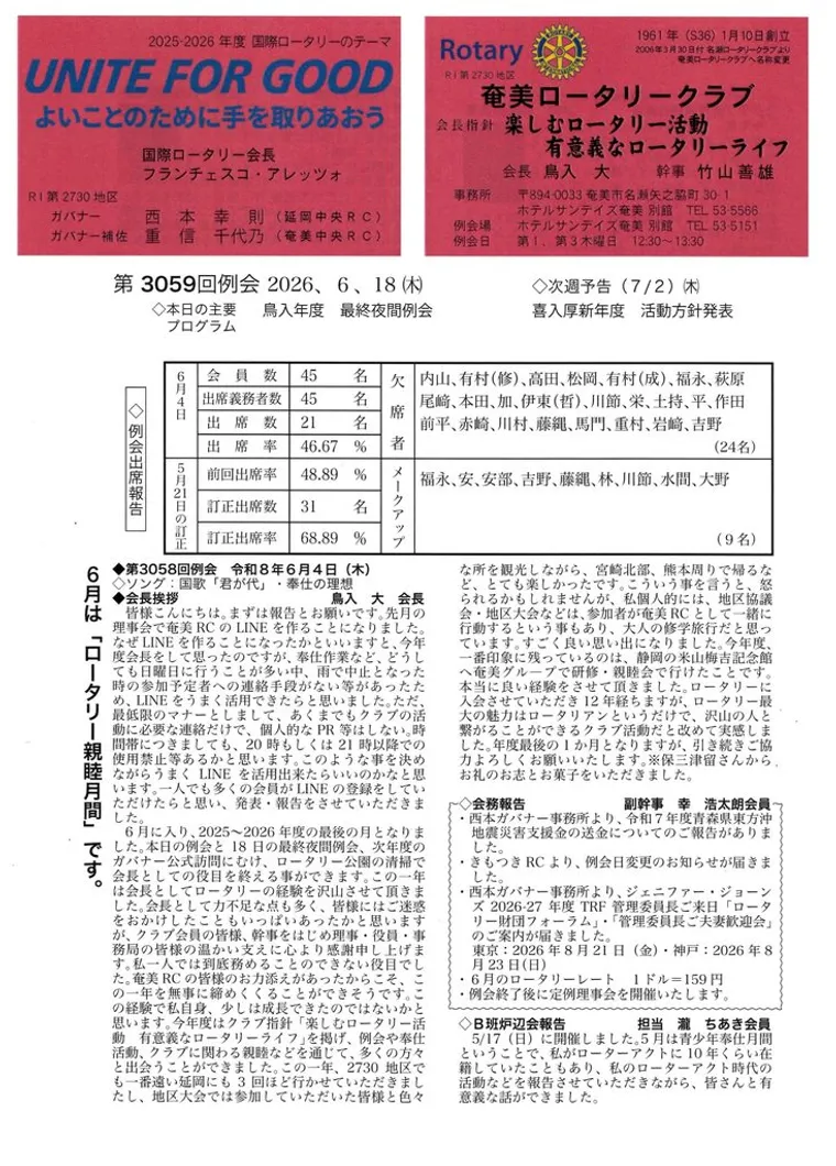第3059回 週報