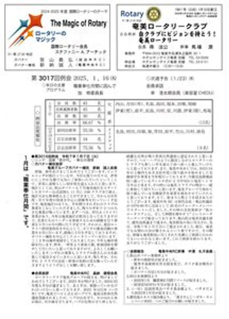 第3017回 週報