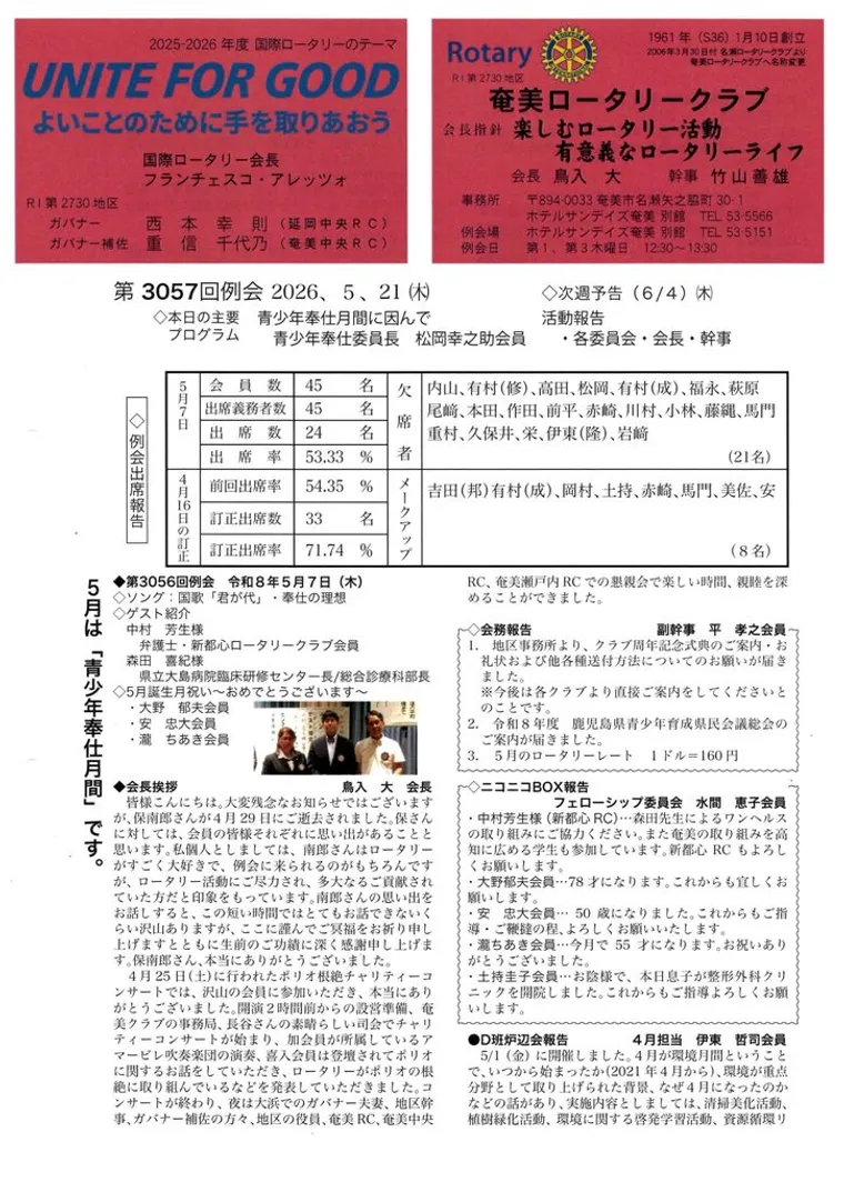 第3057回 週報
