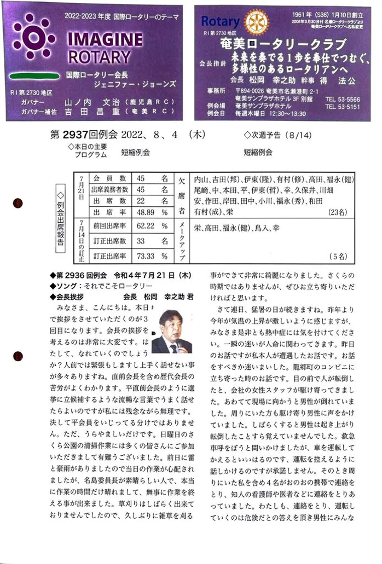 第2937回 週報