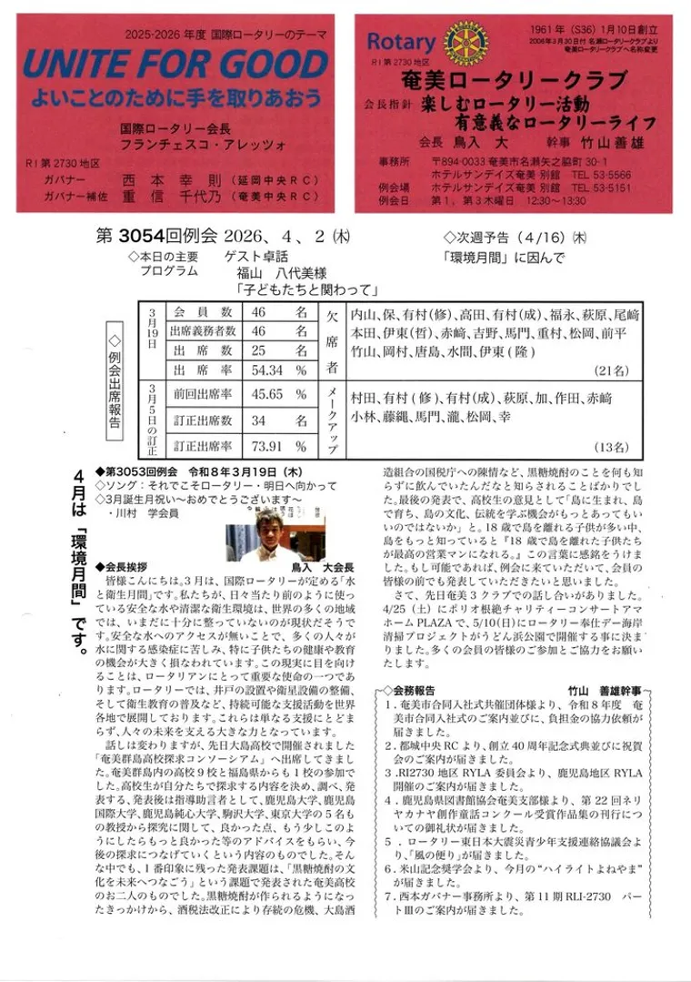 第3054回 週報