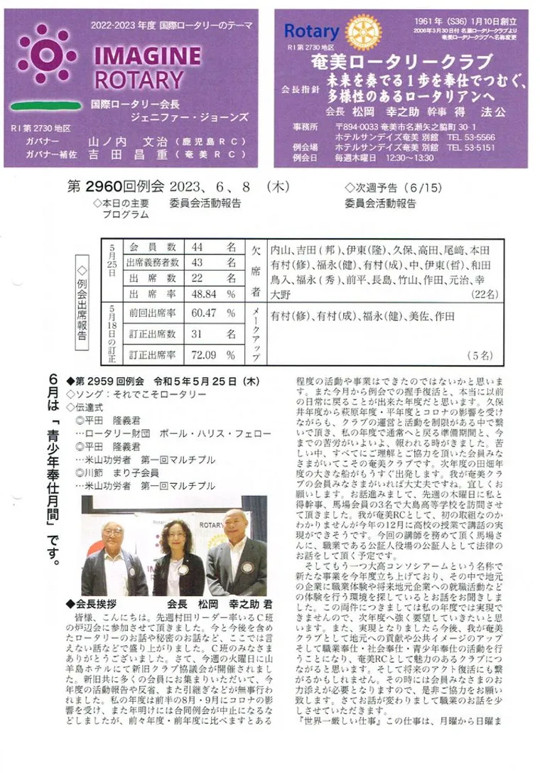 第2960回 週報